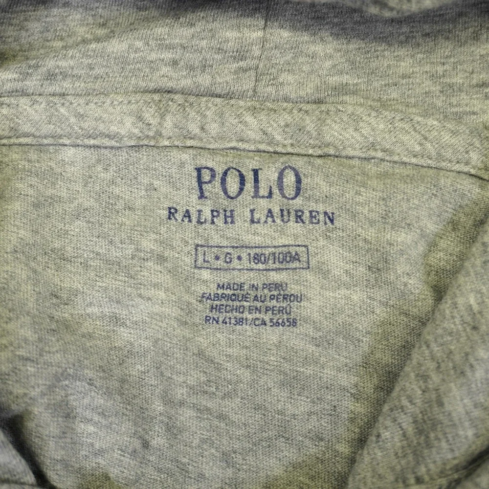 Polo Ralph Lauren Hoodie Mens Large Gray Lightweight T-Shirt Pony Preppy Shirt
